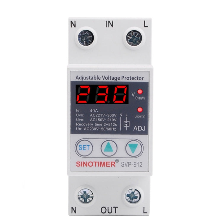 SINOTIMER SVP-912 Protector de bajo voltaje inteligente de restablecimiento automático ajustable, corriente:, 40A, 63A, 80A