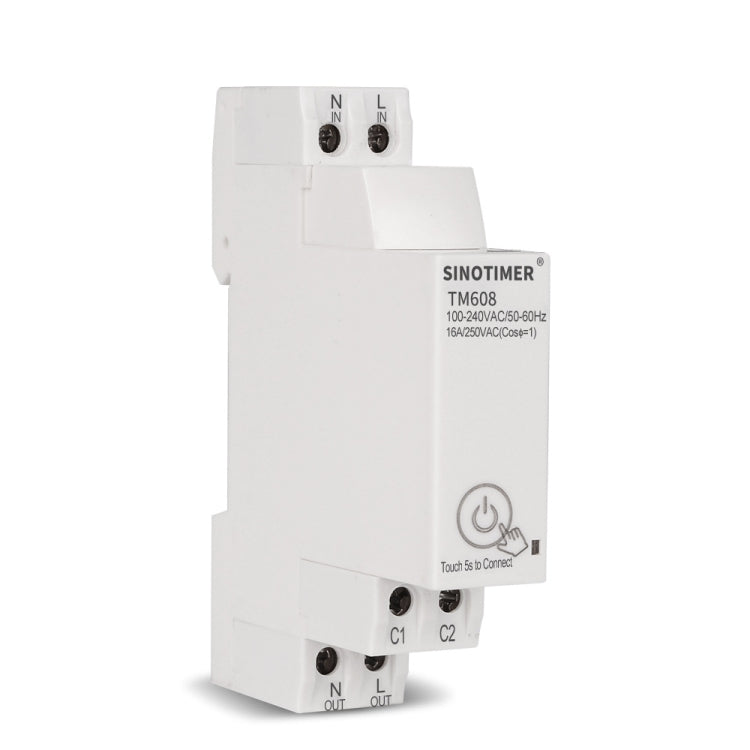 SINOTIMER TM608 Smart WiFi Medidor de potencia monofásico Aplicación móvil Home Rail Meter 16A 100-240V, TM608
