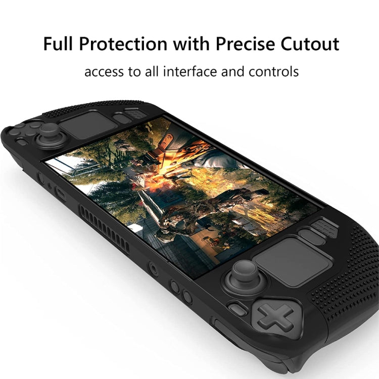 Funda de silicona para consola de juegos PGTECH con partículas antideslizantes para Steam Deck, Black
