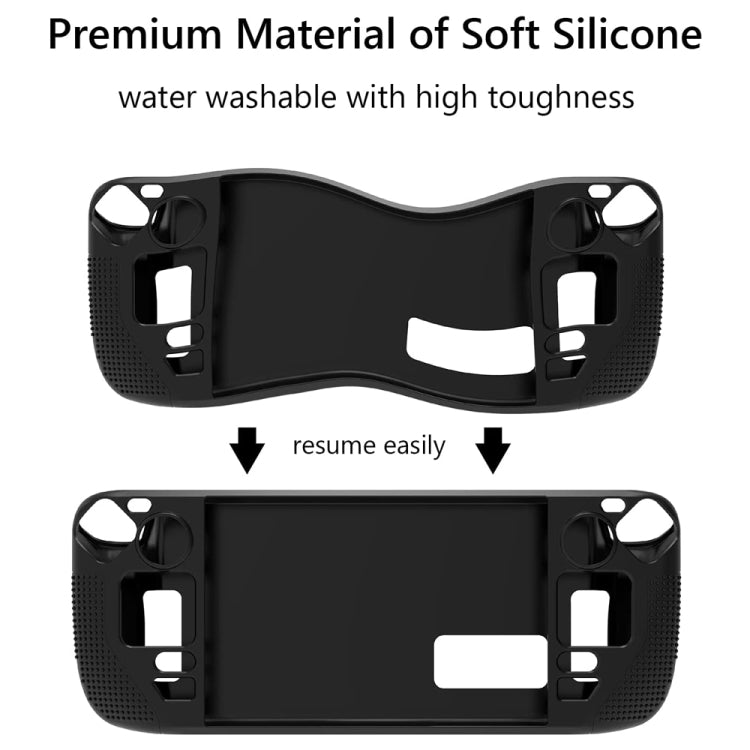 Funda de silicona para consola de juegos PGTECH con partículas antideslizantes para Steam Deck, Black