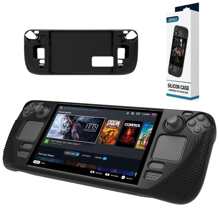 Funda de silicona para consola de juegos PGTECH con partículas antideslizantes para Steam Deck, Black