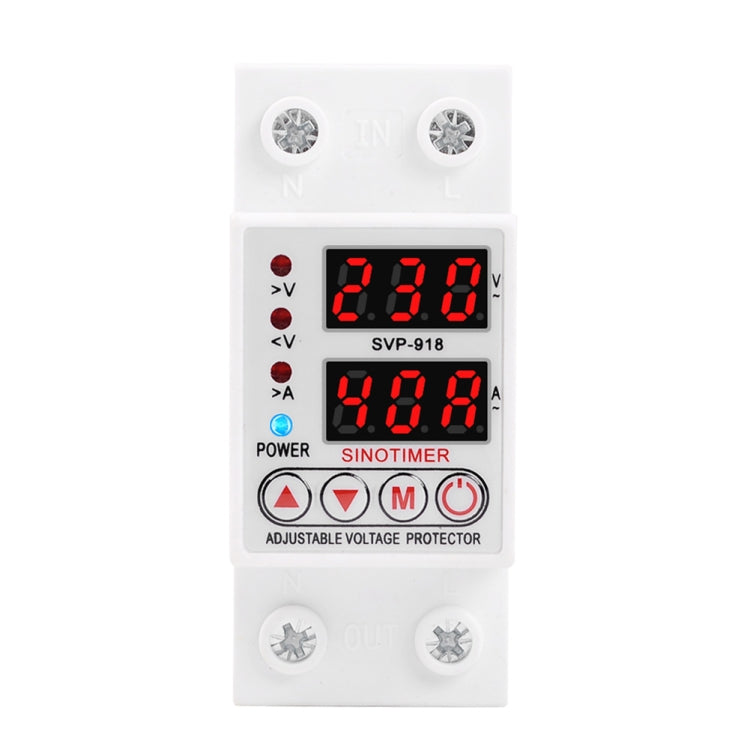 SINOTIMER SVP-918 Protector de bajo voltaje inteligente de restablecimiento automático ajustable, corriente:, 40A, 63A