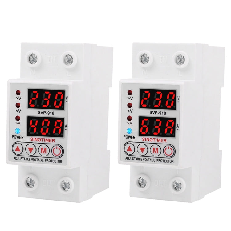 SINOTIMER SVP-918 Protector de bajo voltaje inteligente de restablecimiento automático ajustable, corriente:, 40A, 63A