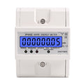 SINOTIMER Medidor de electricidad tipo riel con retroiluminación trifásica 5-100A 400V, DDS024, DDS024T