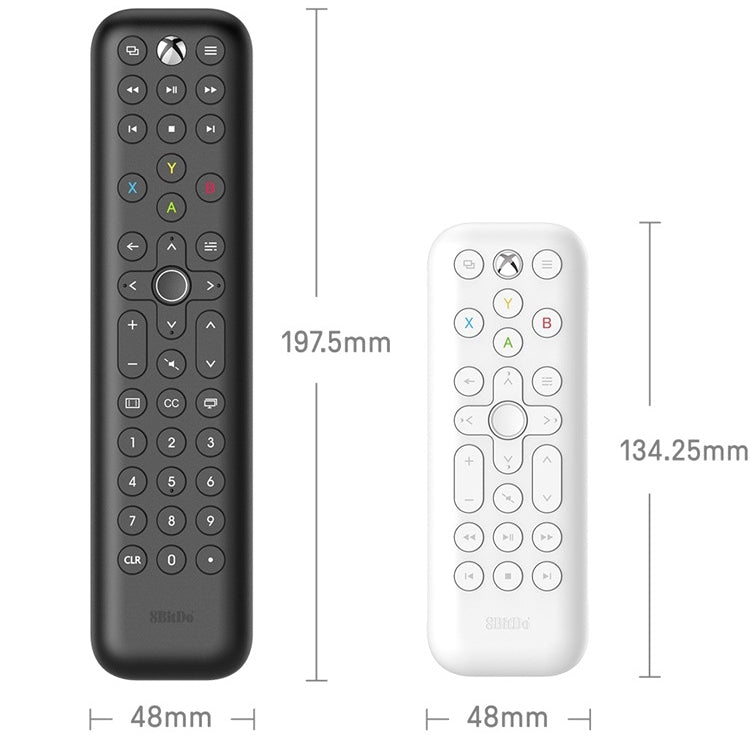 8BitDo Retroiluminado Key Media Remote Control para Xbox, estilo:, Long Version (Black), Short Version (White)