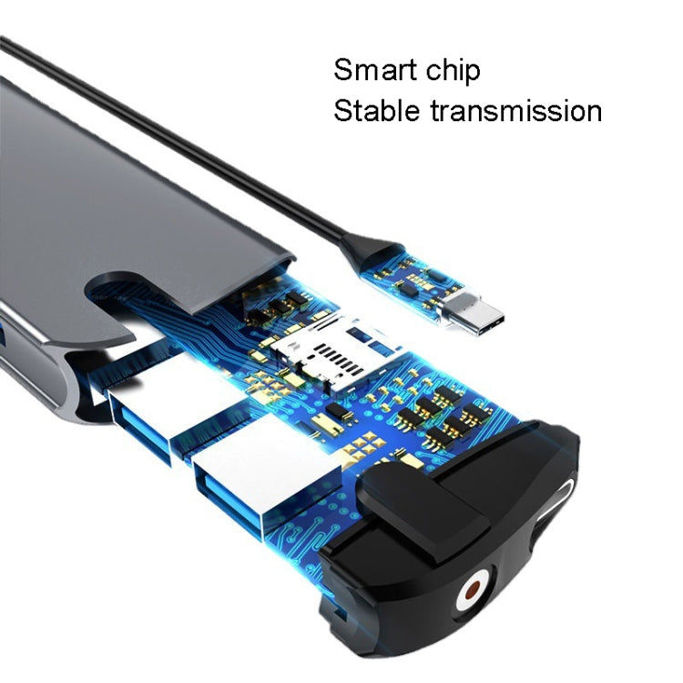 Base de extensión tipo C 8 en 1 Convertidor para computadora portátil Hub USB HUB, USB HUB