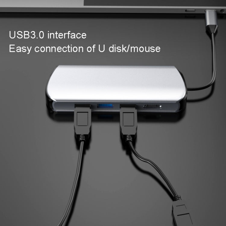 Base de extensión tipo C 8 en 1 Convertidor para computadora portátil Hub USB HUB, USB HUB