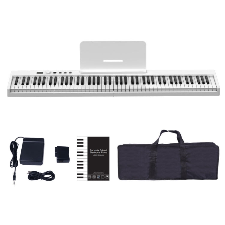 Piano eléctrico plegable inteligente portátil de 88 teclas, enchufe de la UE, PJ88C White, PJ88C Black, PJ88CD Black With Light