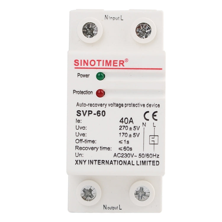 Protector de sobrepresión inteligente autodúplex monofásico SINOTIMER, SVP-60