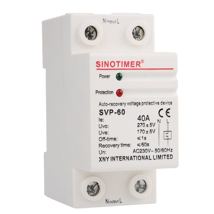 Protector de sobrepresión inteligente autodúplex monofásico SINOTIMER, SVP-60