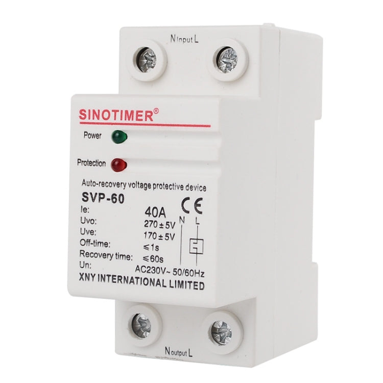 Protector de sobrepresión inteligente autodúplex monofásico SINOTIMER, SVP-60