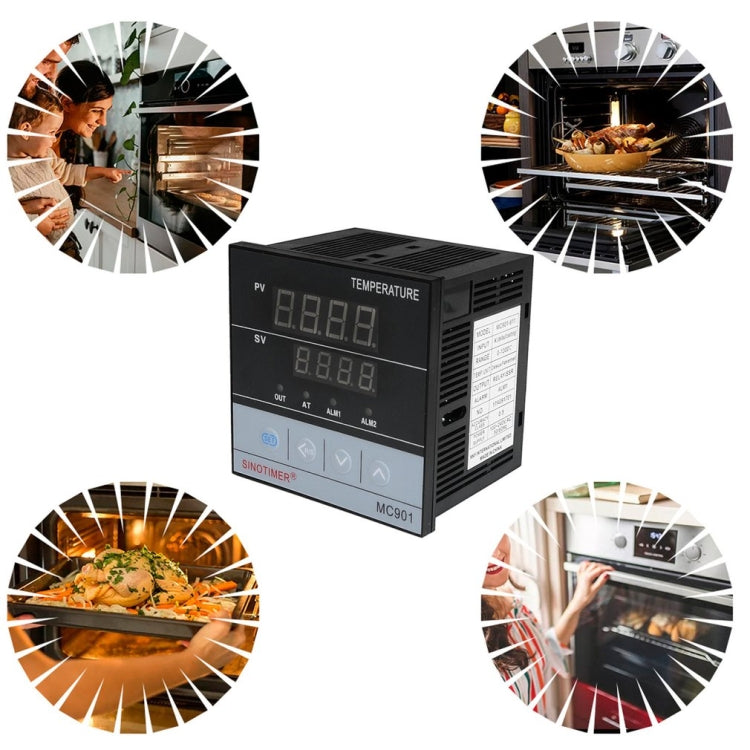SINOTIMER MC901 Relé de refrigeración de calefacción de instrumento de control de temperatura inteligente PID de carcasa corta, MC901