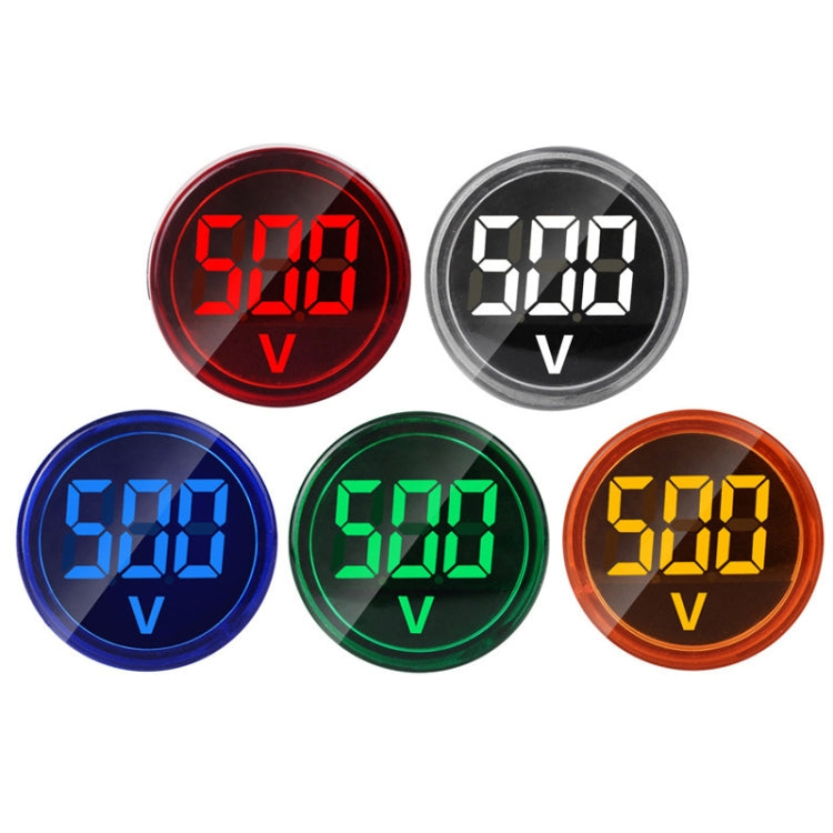 2 uds. Indicador de señal de voltaje CC 22mm redondo 6-100V voltímetro Universal, 6-100V Red, 6-100V White, 6-100V Blue, 6-100V Green, 6-100V Yllow