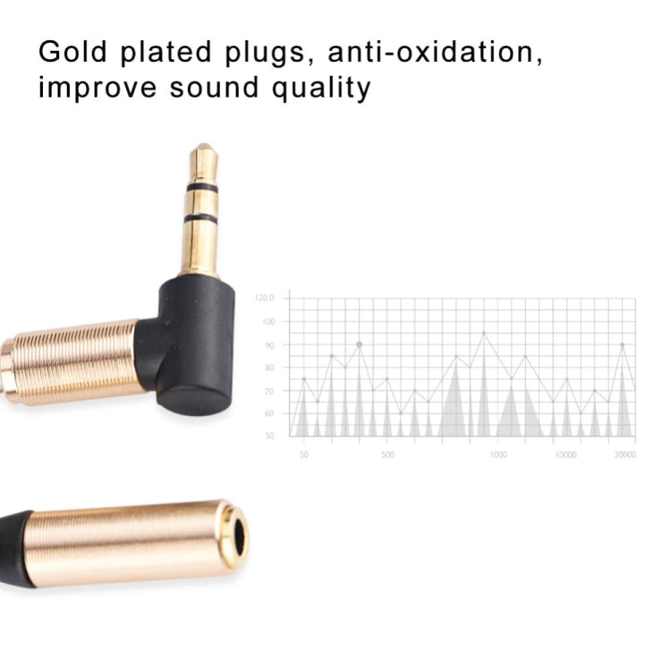 5PCS 3.5MM Macho a hembra Codo Resorte Línea de audio retráctil, Longitud del cable: 1.5m