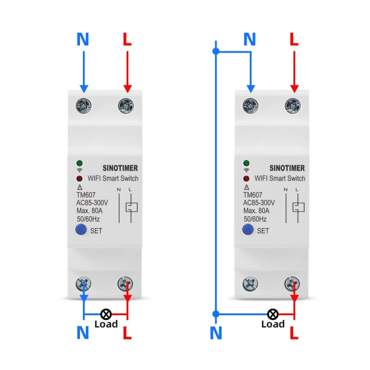 SINOTIMER TM607 temporizador inteligente Wifi aplicación móvil interruptor de tiempo de Control remoto de carril doméstico 80A 85-300V, TM607