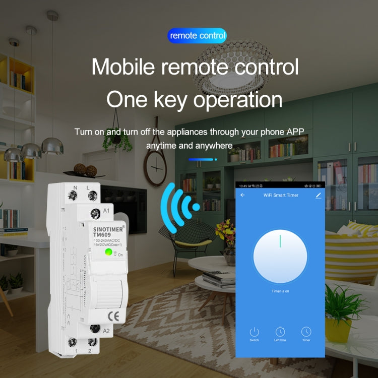 SINOTIMER TM607 temporizador inteligente Wifi aplicación móvil interruptor de tiempo de Control remoto de carril doméstico 80A 85-300V, TM607