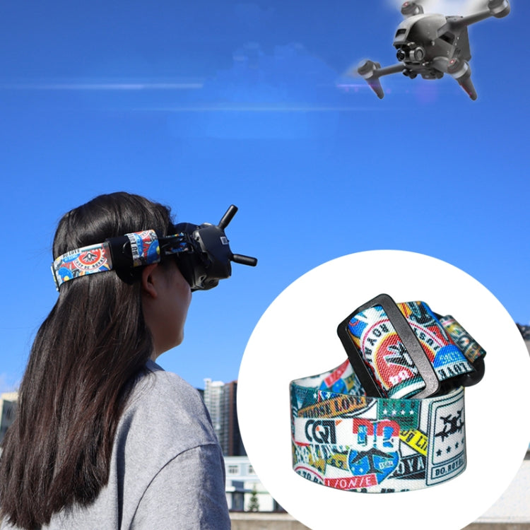 Vuelo Video Gafas Graffiti Color Diadema Correa fija para DJI FPV Goggles V2, Strap, Strap + Power Line, Strap + Power Line + Pad