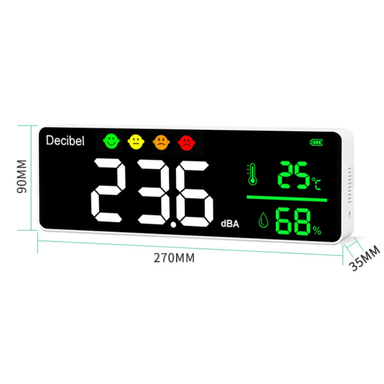 Detector de temperatura y humedad del medidor de decibelios montado en la pared
