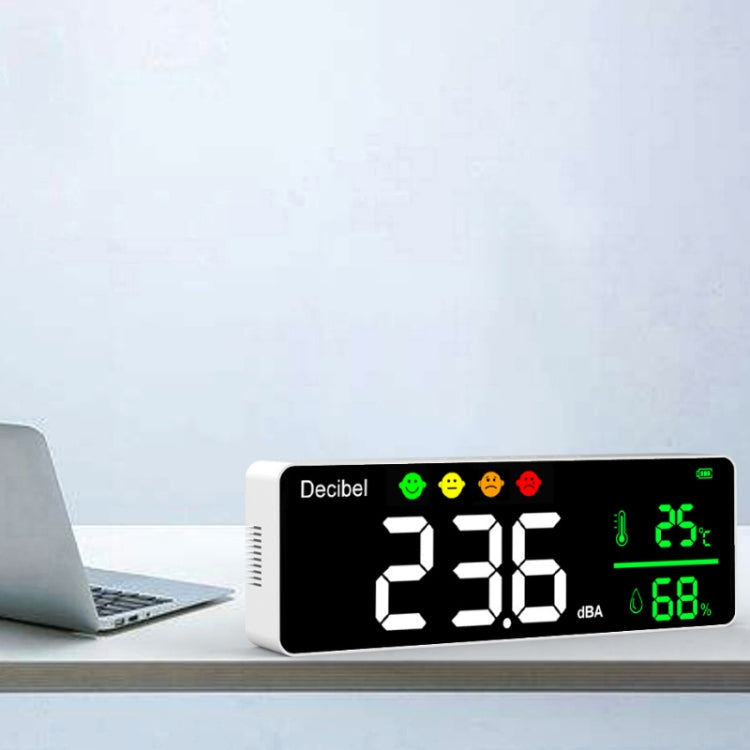 Detector de temperatura y humedad del medidor de decibelios montado en la pared