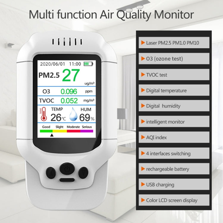 Detector de TVOC de formaldehído PM2.5 Probador de polvo, DM502