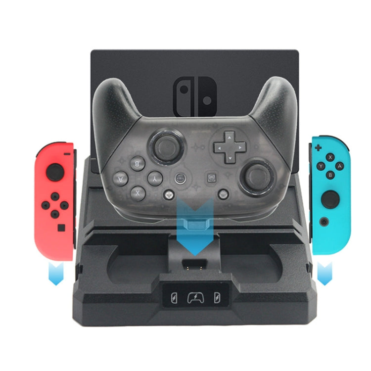 Soporte de almacenamiento de Base de carga con mango de consola de juegos multifuncional para Nintendo Switch, S053