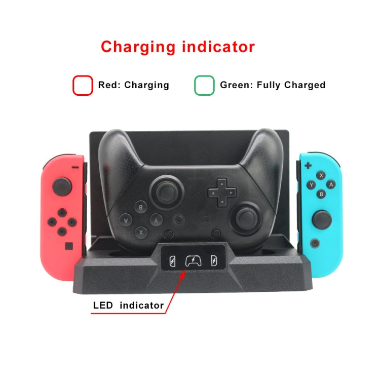 Soporte de almacenamiento de Base de carga con mango de consola de juegos multifuncional para Nintendo Switch, S053