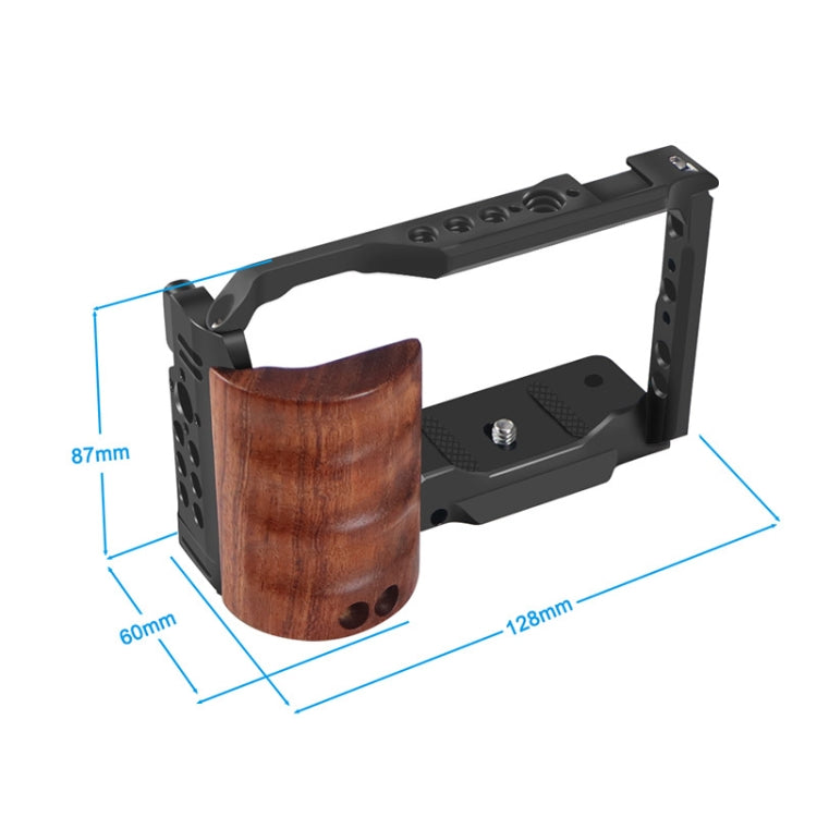 Jaula de conejo de aleación con mango de madera para cámara Sony ZV-E10