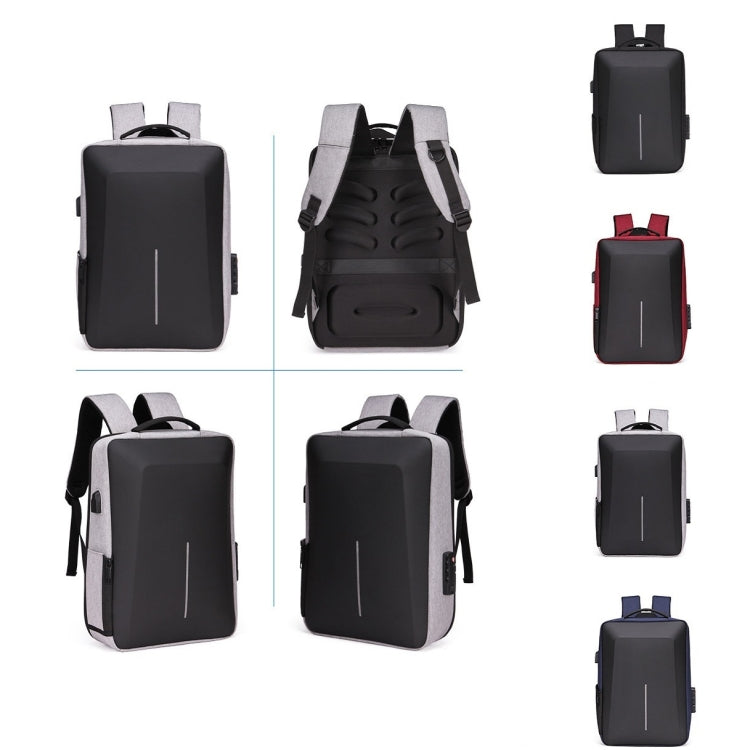 Mochila de carcasa dura Marco de aleación Bolso antirrobo para computadora para hombres, 8001 Black, 8001 Gray, 8001 Blue, 8001 Red, 8003 Black, 8003 Gray, 8003 Blue, 8003 Red, 8001-J Black, 8001-J Gray, 8001-J Blue, 8001-J Red