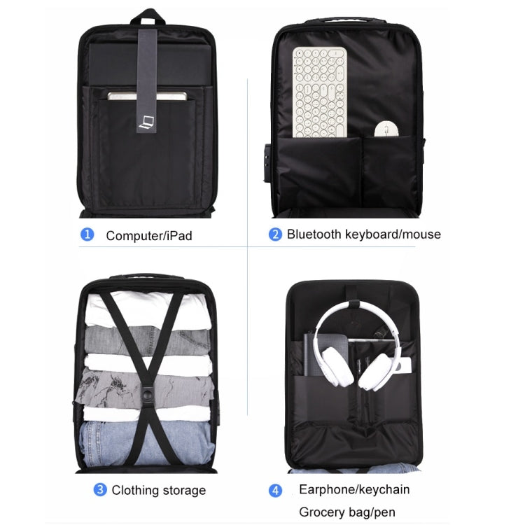 Mochila de carcasa dura Marco de aleación Bolso antirrobo para computadora para hombres, 8001 Black, 8001 Gray, 8001 Blue, 8001 Red, 8003 Black, 8003 Gray, 8003 Blue, 8003 Red, 8001-J Black, 8001-J Gray, 8001-J Blue, 8001-J Red