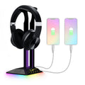 Soporte para auriculares para juegos con doble USB RGB que cambia de color