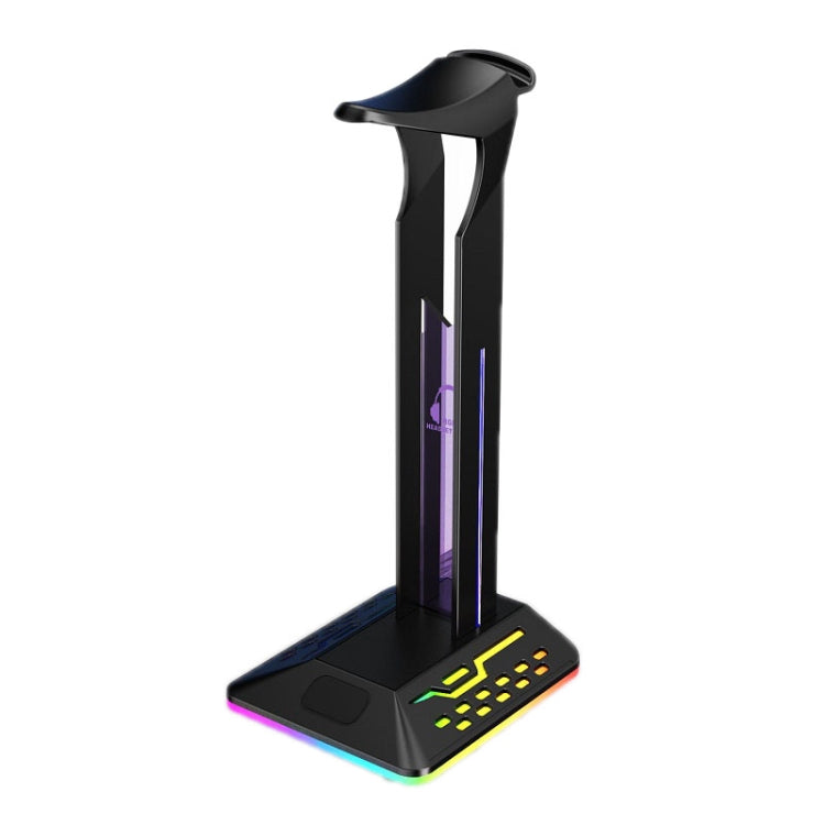 Soporte para auriculares para juegos con doble USB RGB que cambia de color