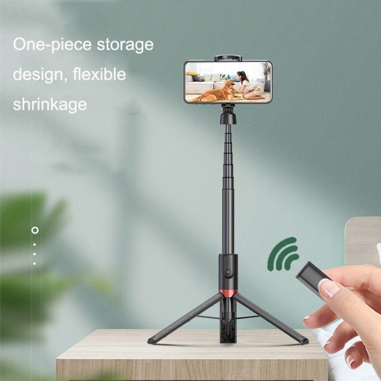 AB403 Soporte de triángulo de teléfono móvil telescópico integrado de aterrizaje de transmisión en vivo, Negro, Blanco, Negro Rojo
