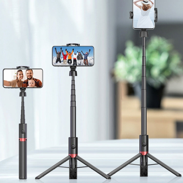 AB403 Soporte de triángulo de teléfono móvil telescópico integrado de aterrizaje de transmisión en vivo, Negro, Blanco, Negro Rojo