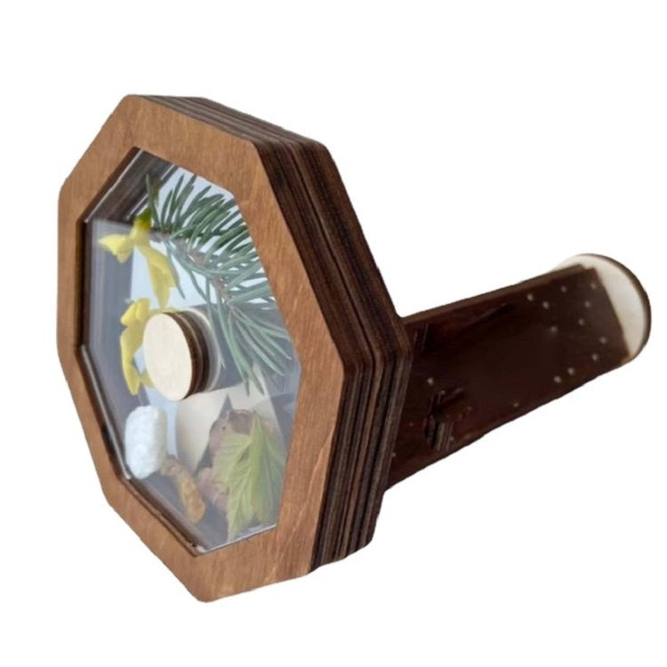 Regalo de juguete de caleidoscopio giratorio de madera DIY para niños, Kaleidoscope