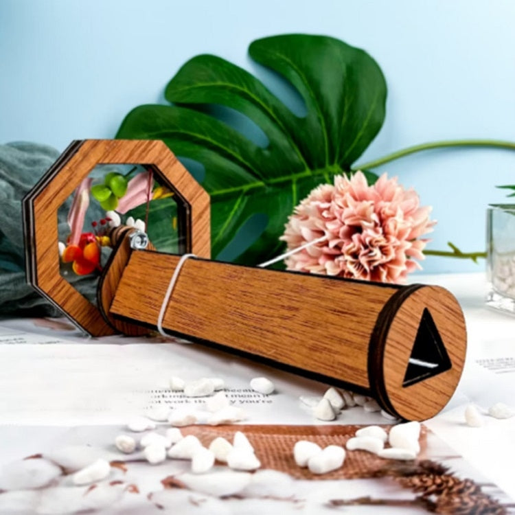 Regalo de juguete de caleidoscopio giratorio de madera DIY para niños, Kaleidoscope