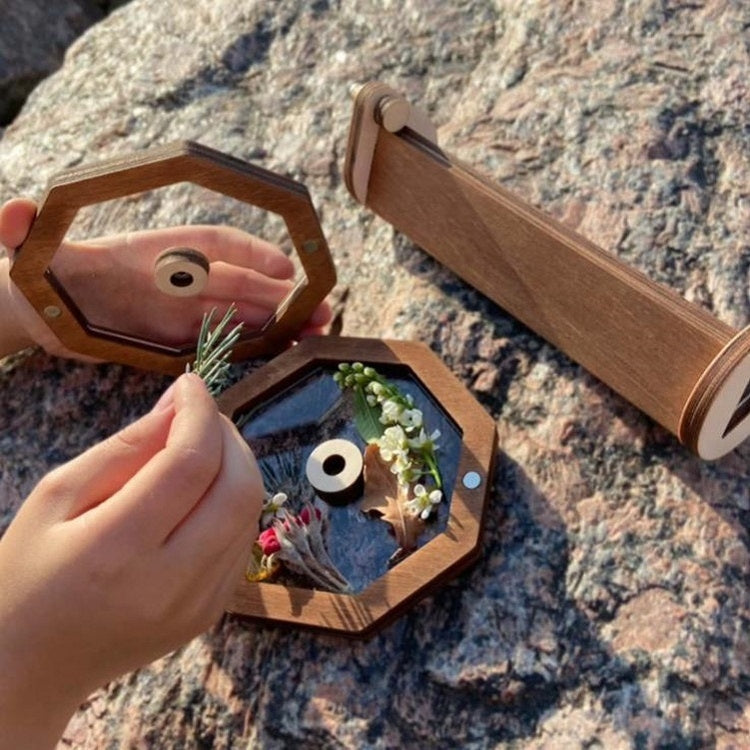 Regalo de juguete de caleidoscopio giratorio de madera DIY para niños, Kaleidoscope
