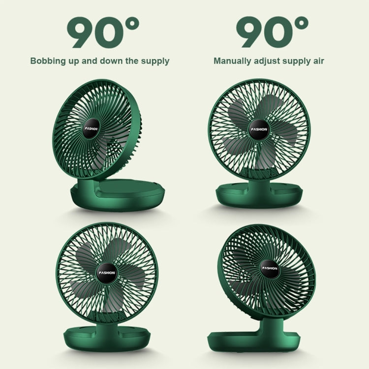 Ventilador pequeño portátil plegable para el hogar de escritorio de oficina, 8 inch White, 8 inch Green