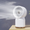 Ventilador de oficina con pantalla digital LED humidificada en aerosol, estilo:, 3600mAh Rechargeable, USB Direct Plug