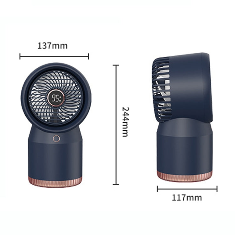 Ventilador de oficina con pantalla digital LED humidificada en aerosol, estilo:, 3600mAh Rechargeable, USB Direct Plug