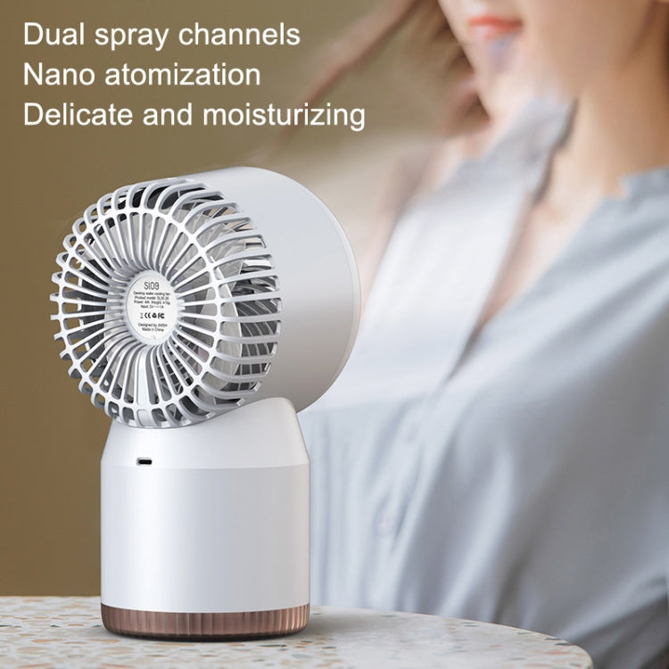 Ventilador de oficina con pantalla digital LED humidificada en aerosol, estilo:, 3600mAh Rechargeable, USB Direct Plug
