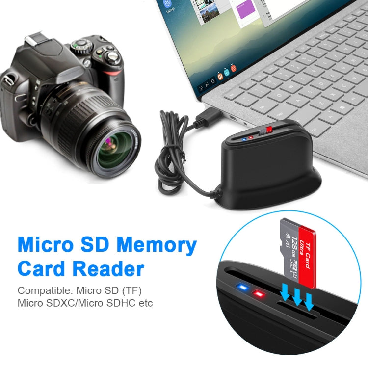 Lector de tarjetas inteligentes Rocketek SCR812 USB 2.0 IC ID CAC Lector de tarjetas TF