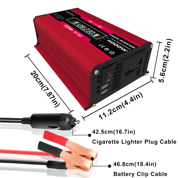 Inversores del sistema de energía solar + Controlador 30A + Panel solar 18W 18V, Black 12V To 220V, Black 12V To 110V, Red 12V To 220V, Red 12V To 110V