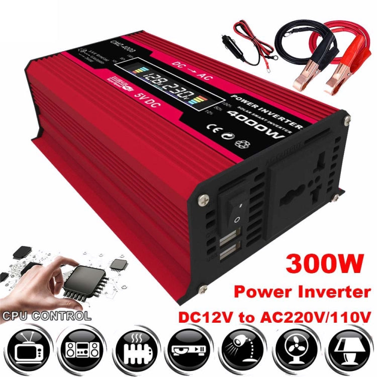 Inversores del sistema de energía solar + Controlador 30A + Panel solar 18W 18V, Black 12V To 220V, Black 12V To 110V, Red 12V To 220V, Red 12V To 110V