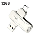 Netac U782C Tipo-C Unidad flash USB de computadora de metal de alta velocidad de interfaz dual, 32GB, 64GB, 128GB
