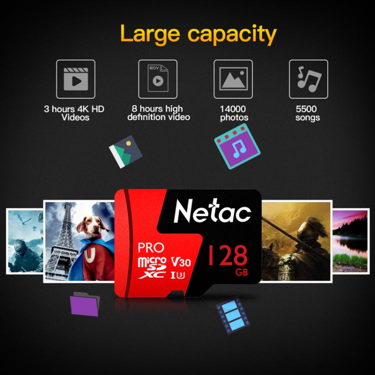 Tarjeta de memoria del teléfono móvil de la cámara de vigilancia de la grabadora de conducción de Netac, 16GB, 32GB, 64GB, 128GB, 256GB