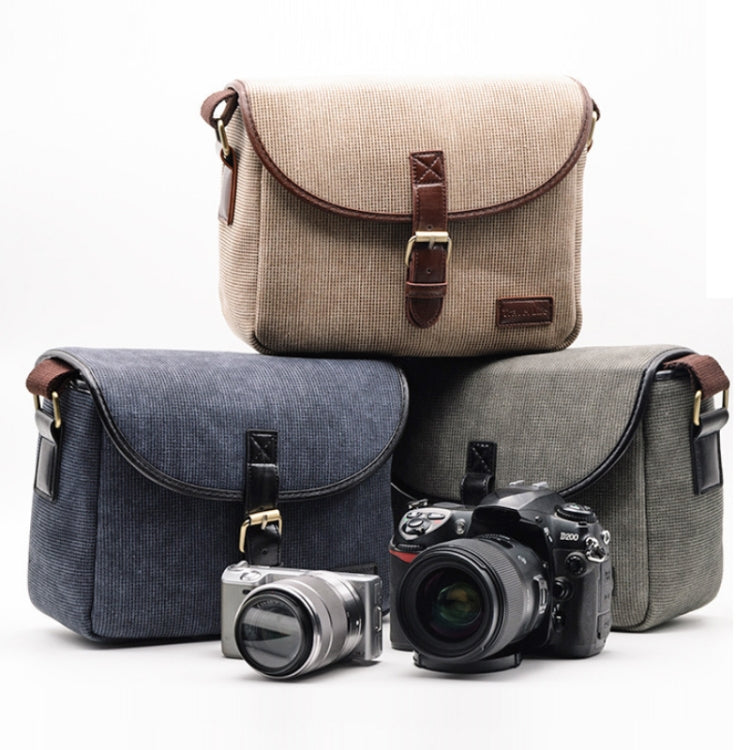 Bandolera informal de lona para cámara SLR, Gray, Azul, Caqui