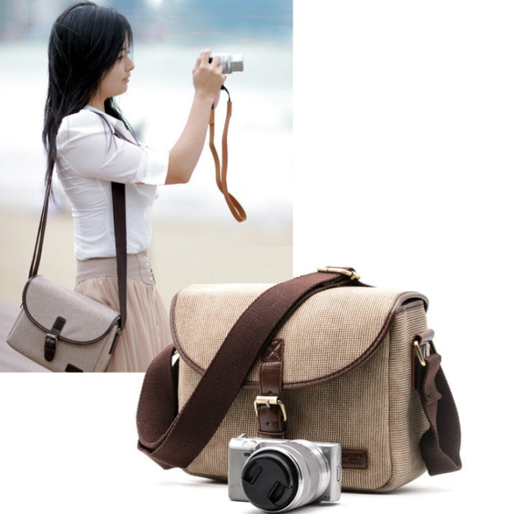 Bandolera informal de lona para cámara SLR, Gray, Azul, Caqui