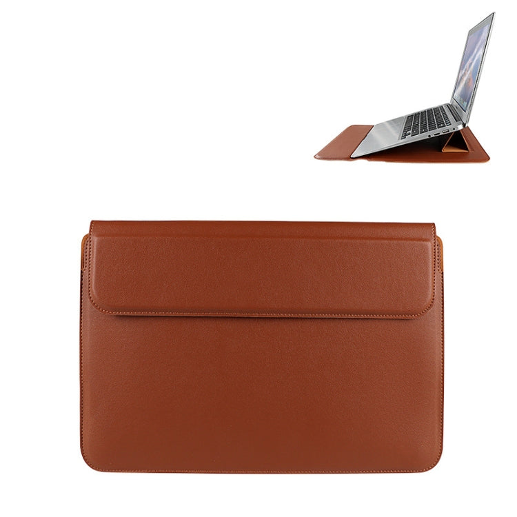 PU08DZ Bolsa de cuero para computadora portátil con función de soporte, 13.3 inches, 14.1-15.4 inches