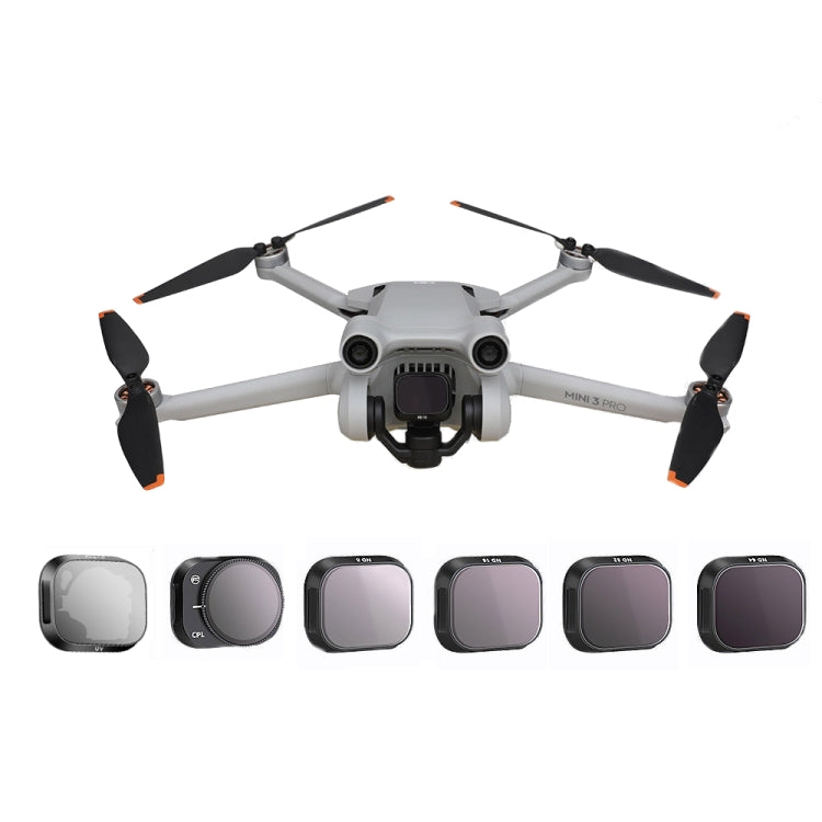 Accesorios de filtro ajustable de aleación de aluminio RCSTQ para DJI Mini 3 Pro, estilo:, UV, CPL, ND8, ND16, ND32, ND64, 4 In 1 Set, 6 In 1 Set