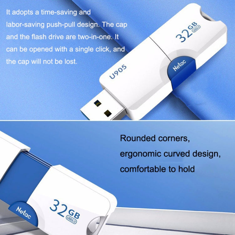 Netac U905 alta velocidad USB3.0 retráctil coche música computadora USB Flash Drive, 16GB, 32GB, 64GB, 128GB, 256GB